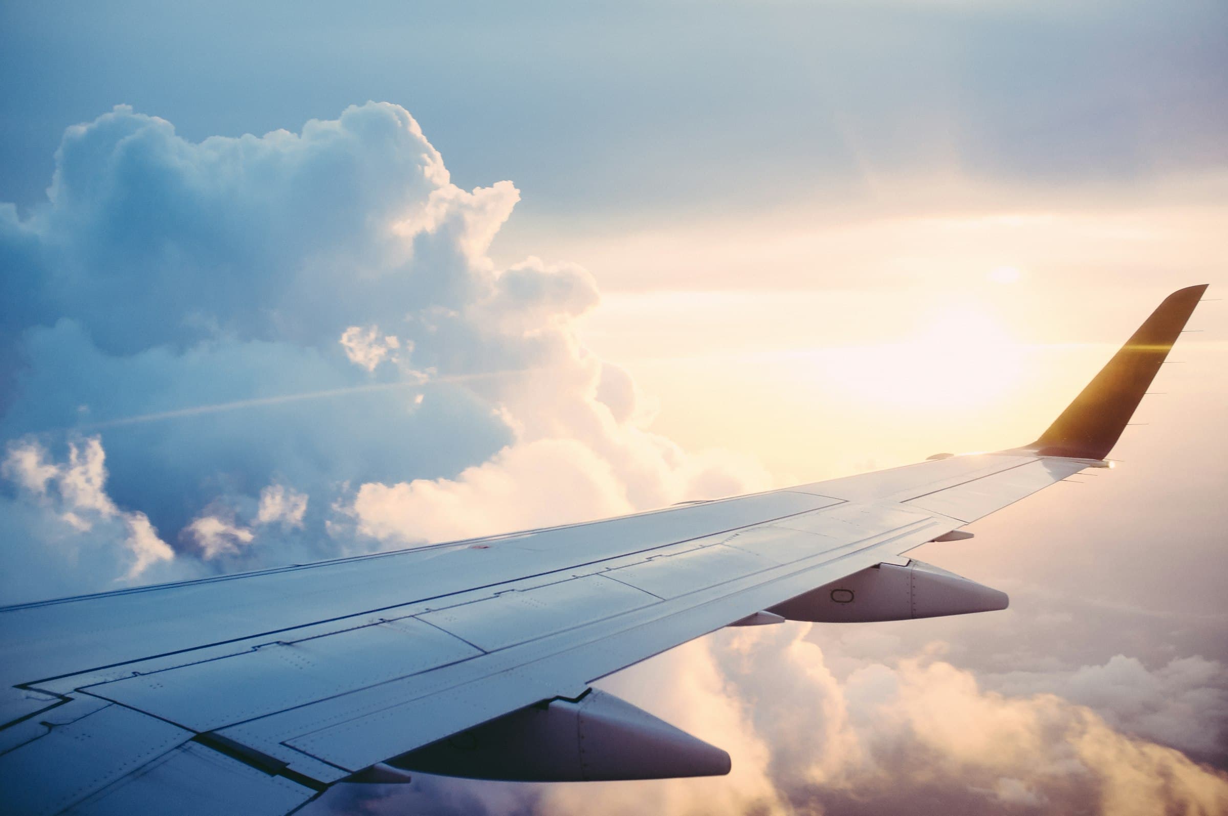 Aircraft in flight over open sky